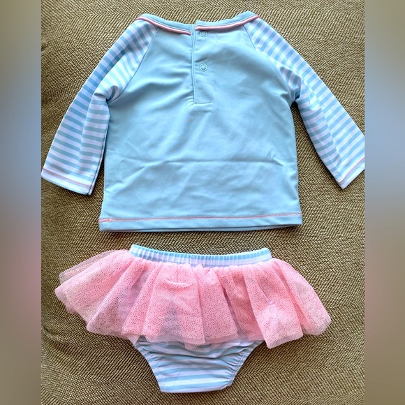Infant Swim Rashguard Set by Mud Pie. Mermaid W/Tutu Bottom Design. NWT. 9-12M. - Picture 2 of 8